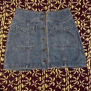 Free People Blue A-Line Mini Skirt Casual